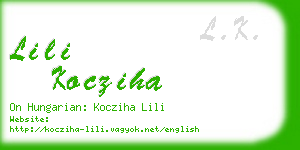 lili kocziha business card